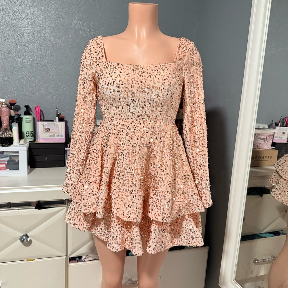 Sequin Rose Gold Party Dress
